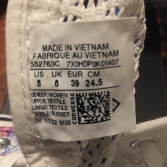 Converse Spray Paint Blue White Inked High Tops - Picture 5 of 6